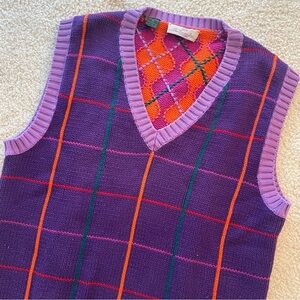 Vintage Sweater Vest - Plaid and Argyle